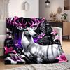 1pc Fantasy Deer Blanket Lightweight Flannel Blanket Throw Blanket For Sofa, Bed, Travel, Camping, Livingroom, Office Yy251015187