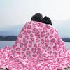 Pink Leopard Print Knitted Blanket Flannel Cheetah Animal Spot Ultra-Soft Throw Blanket for Bedding Couch Bed Rug