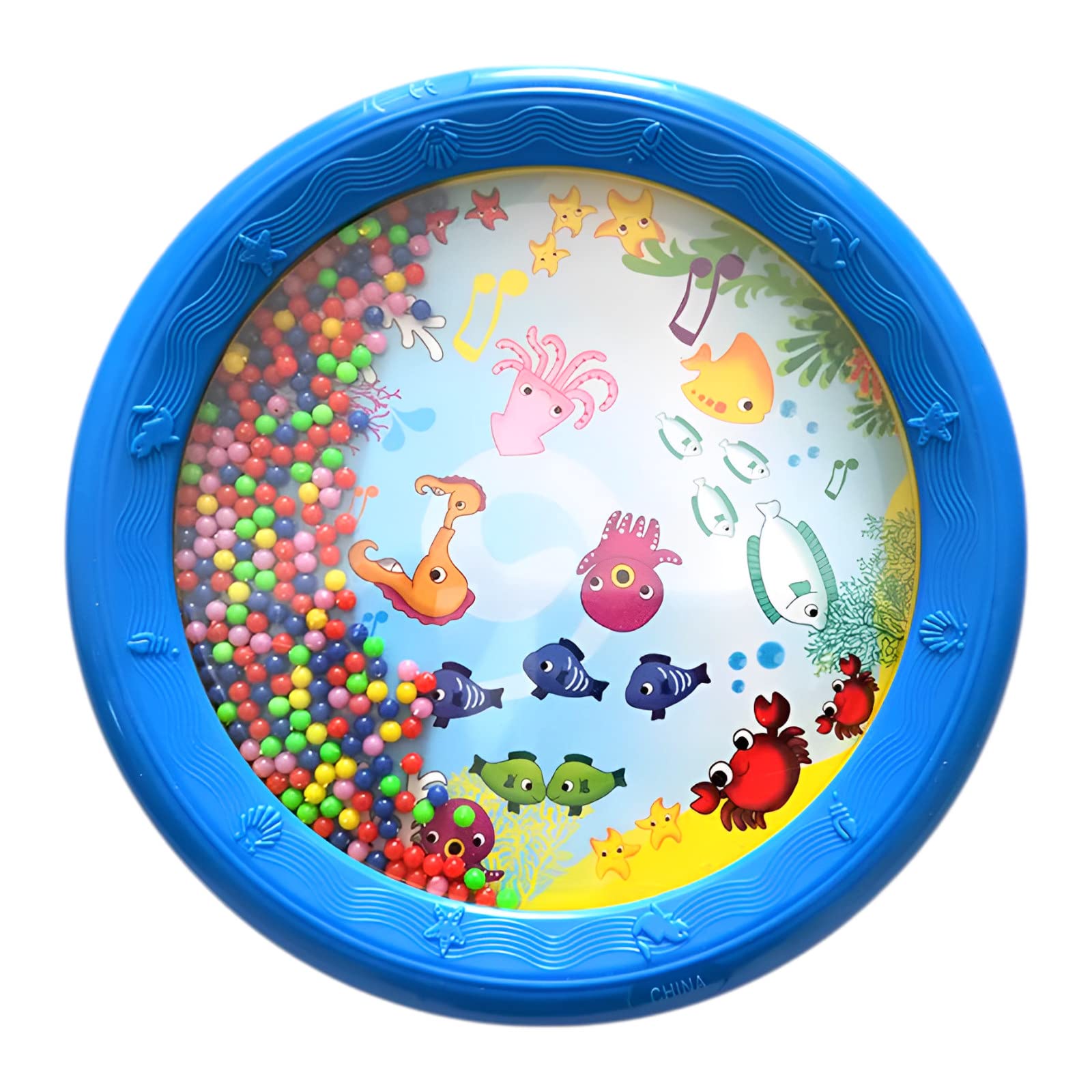 

heizi Tambourine, Wave Sound, Ocean Drum, Kids Musical Instrument, Toy, Percussion, Sound Effects (Undersea, 18cm Diameter)