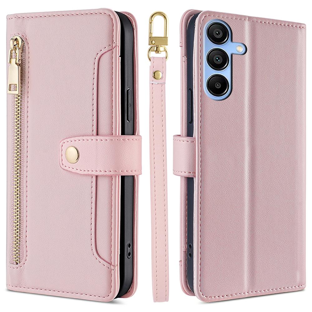 For Samsung Galaxy A15 4G/A15 5G Magnetic Phone Case Zipper Pocket 6 Card Holders Cover