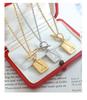 18K Gold-Plated Geometric Necklace with OT Buckle and Zircon Inlays