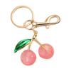 Sparkling 3D Cherry Charm Keychain Accessory Fashionable Fruit Shape Key Rings Portable Bag Decoration for Women