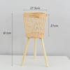 Nordic Style Bamboo Woven Plant Basket - Rattan Balcony Pothos Stand