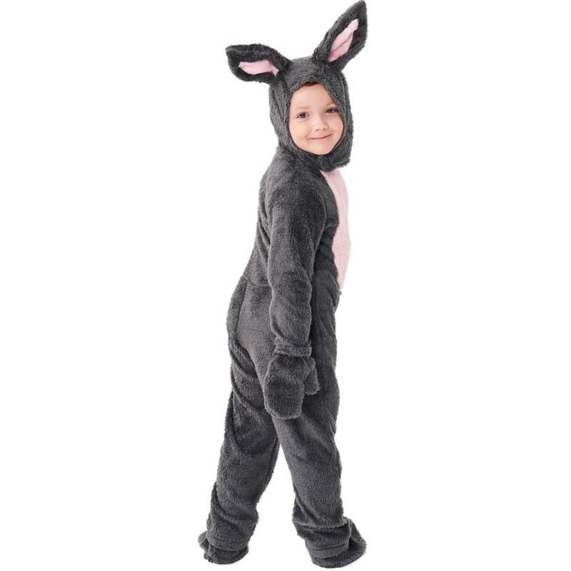 Kids Gray Plush Rabbit Costume Cosplay Outfit Halloween Party Dance Performance Unisex Toddler Jumpsuit