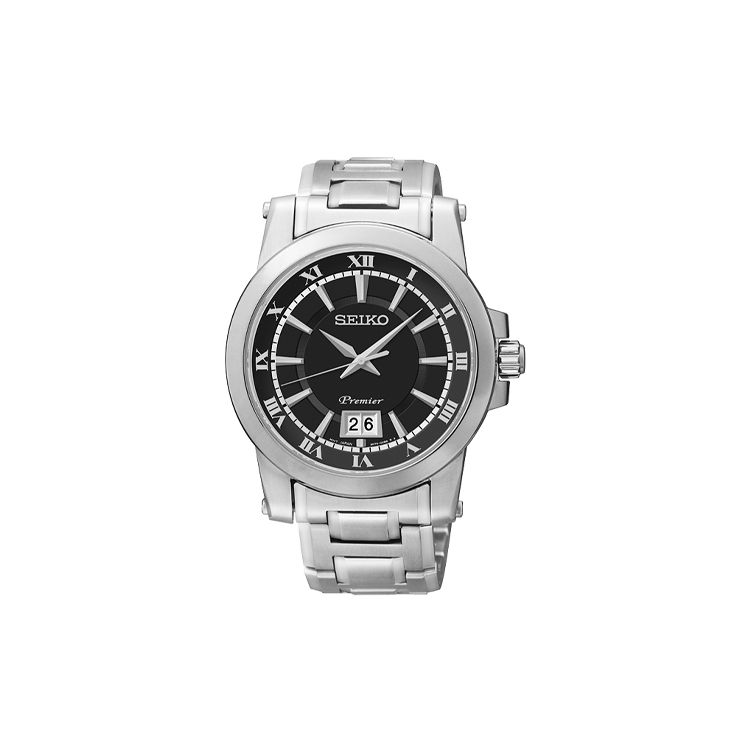 Seiko Premier Quartz Watch Men watches Black SUR015J1