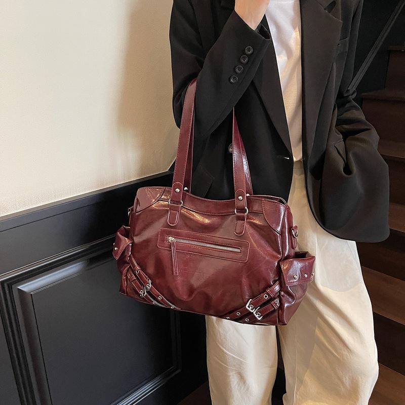 Retro High-end Sense Large-capacity Bag Women 2025 New Simple Tote Bag Versatile Shoulder Commuter Bag Women
