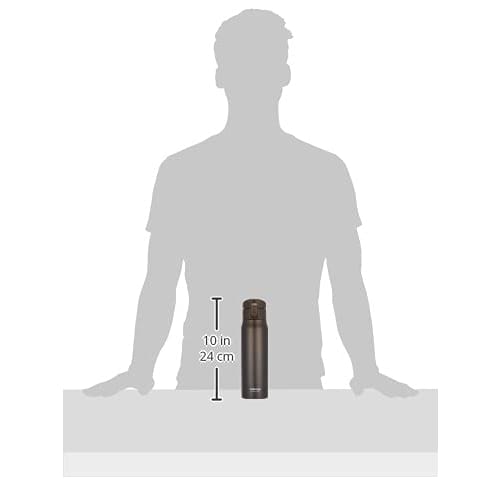 Pearl Metal Mug Bottle, Brown, 500ml, Cafe Mug, One-Touch, HB-4040