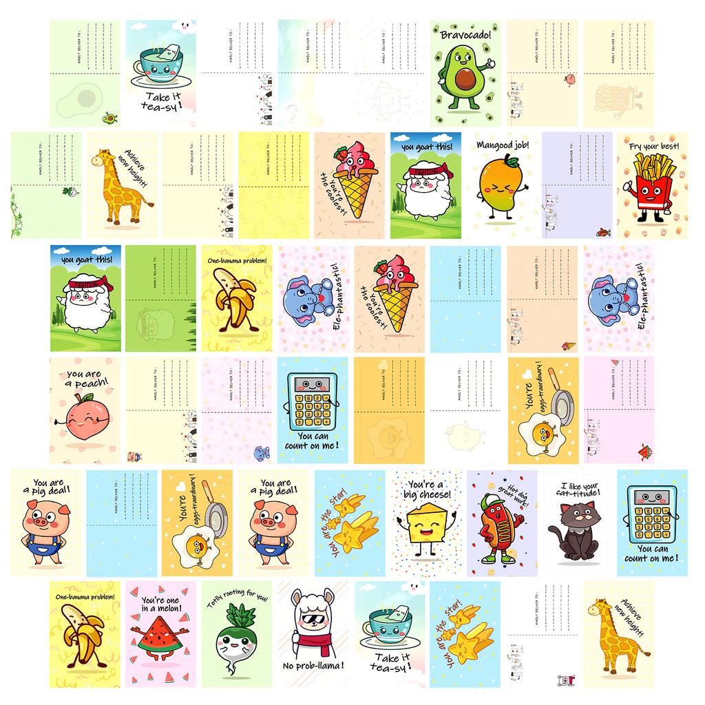 20 Cartoon, Animierter Text, Wortspiel, Postkarte, Geschenk, Grußkarte, Schöne kleine Karte.