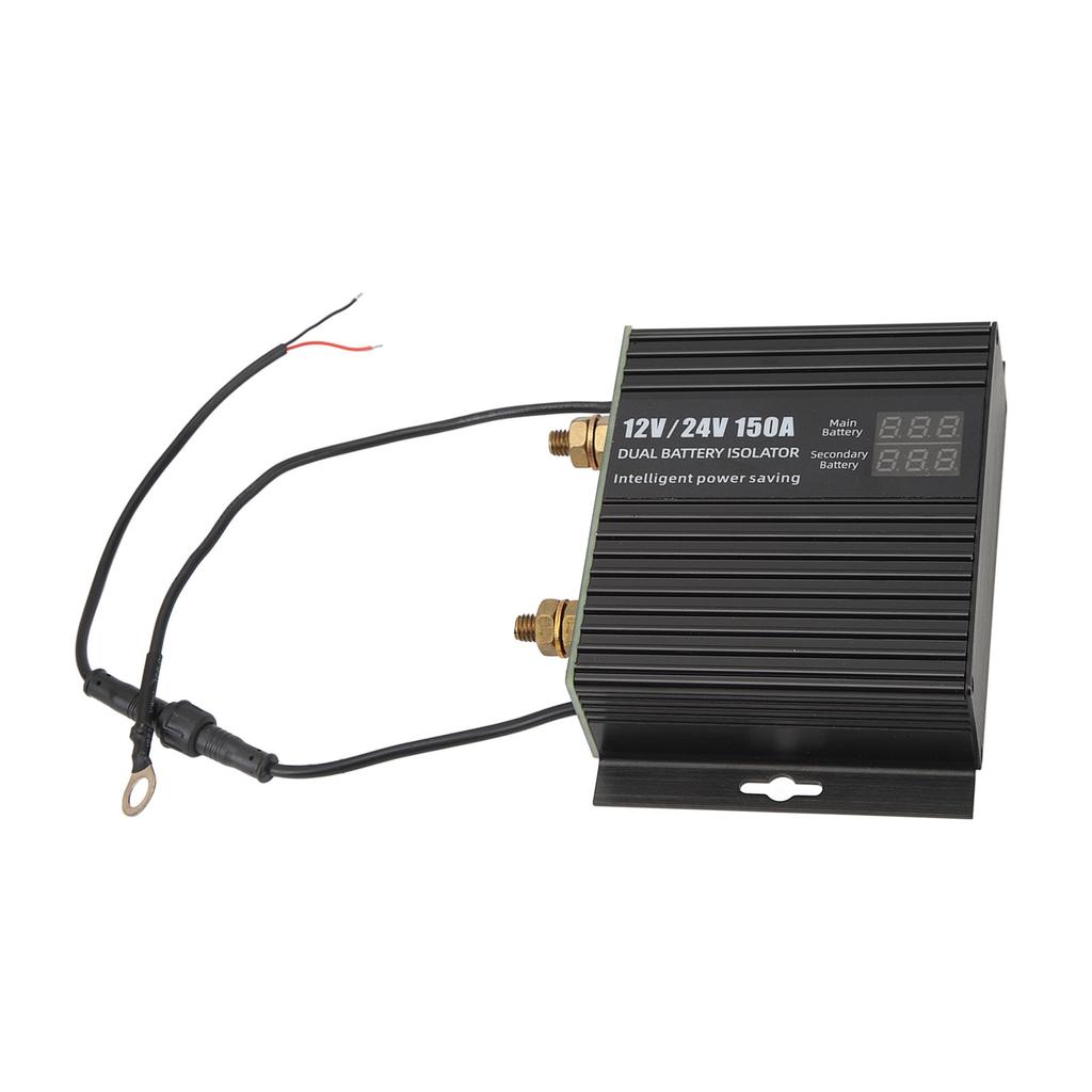 Dual Battery Smart Isolator 150A Safe Protection Multipurpose Battery Isolator for Marine Car Truck RV ATV DC12V 24V