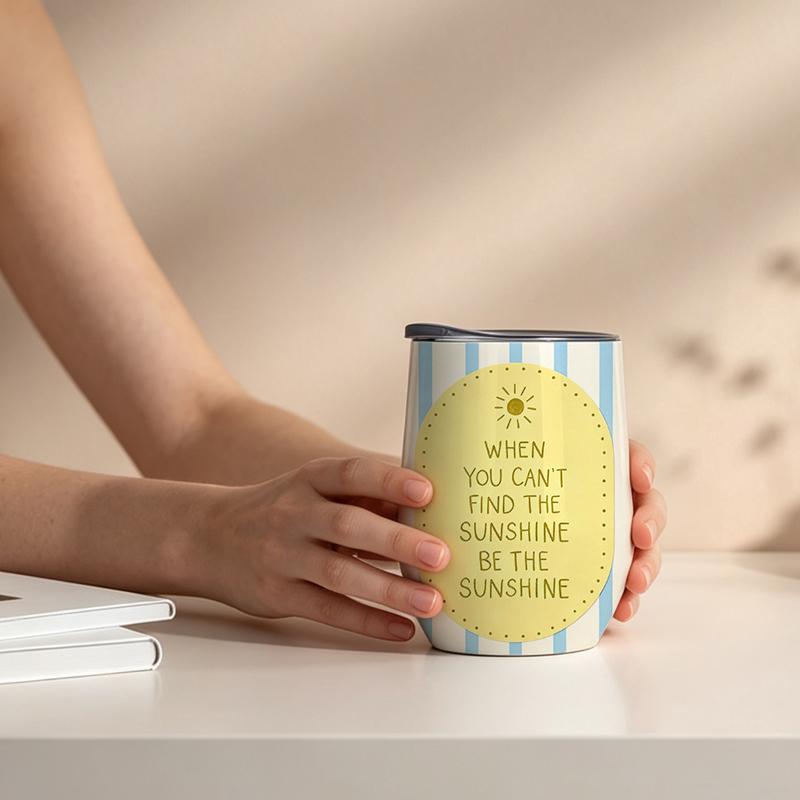 Eggshell Cup 355ml Stripe Oval Inspire English Element 12oz Eggshell Insulated Cup Insulated Water Cup Wine Travel Cup U Shape Eggshell Cup Eggshell Cup 355ml