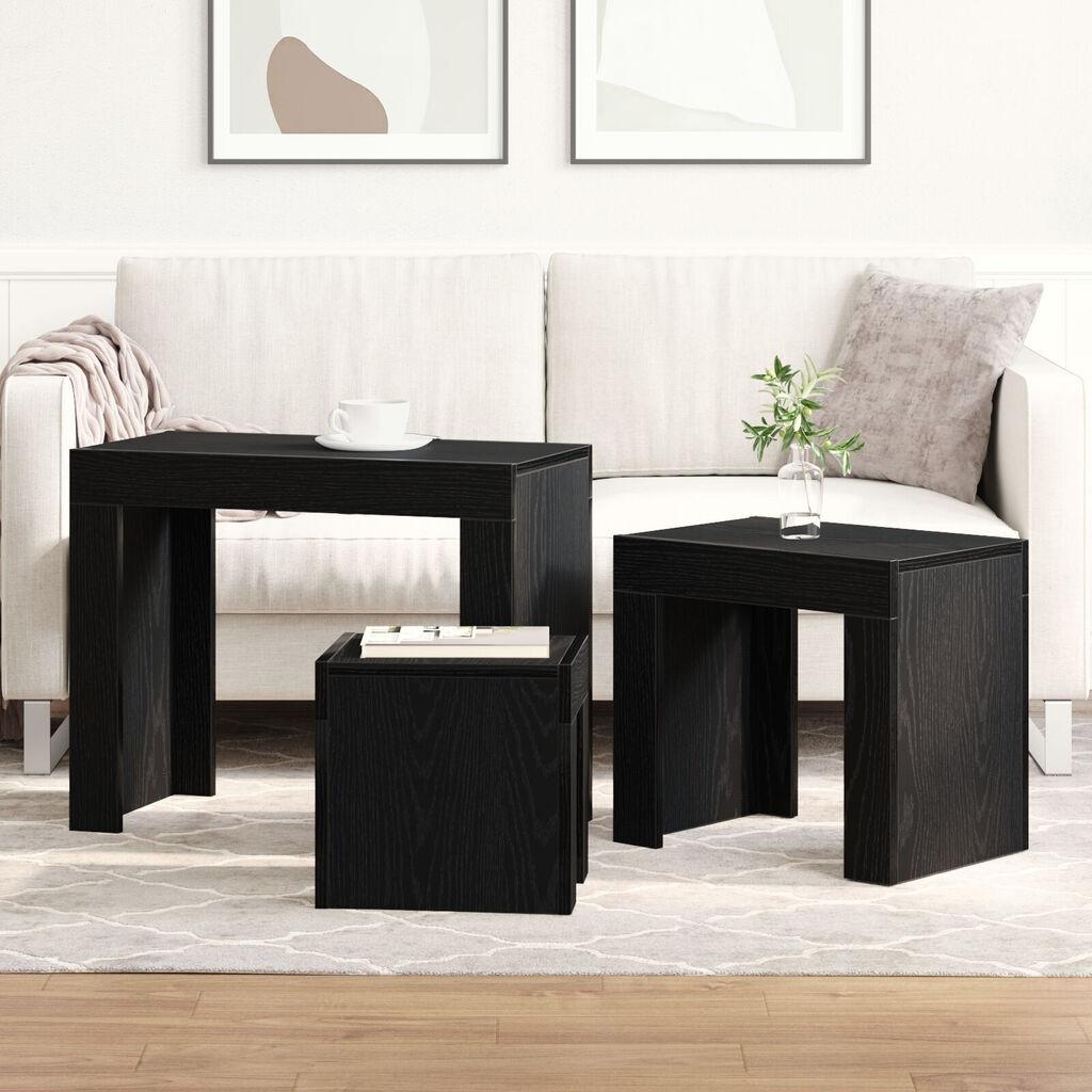 3-teiliges Beistelltisch-Set, Dekorative niedrige Tische in verschiedenen Größen, Wohnzimmer-Couchtisch, Sofabeistelltisch, Ablagetisch