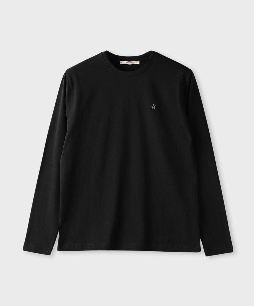 PANICALE Black High-Tension Crew Neck T-Shirt