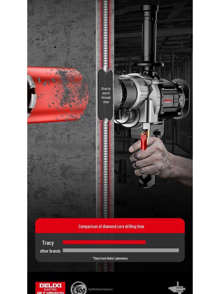 DELIXI High-Power Handheld Diamond Core Drill for Concrete and Air Conditioner Installation