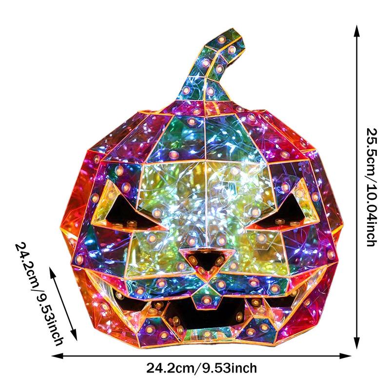 Iridescent Pumpkin Light Prismatic Pumpkin Figurines Night Light Pumpkin Decorations Night Light Halloween Party Decoration LED