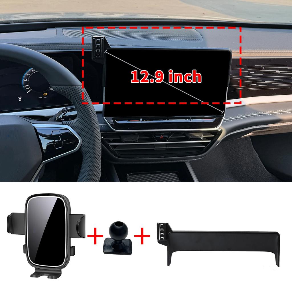 Custom Dashboard Phone Holder, Screen Mount, No Drilling, 12.9 Inch, Compatible with VW Golf 8 MK8.5 2025 2026 LHD