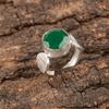 Handcrafted Green Onyx Gemstone 925 Sterling Silver Jewelry Promise Ring For Her RR-1-37