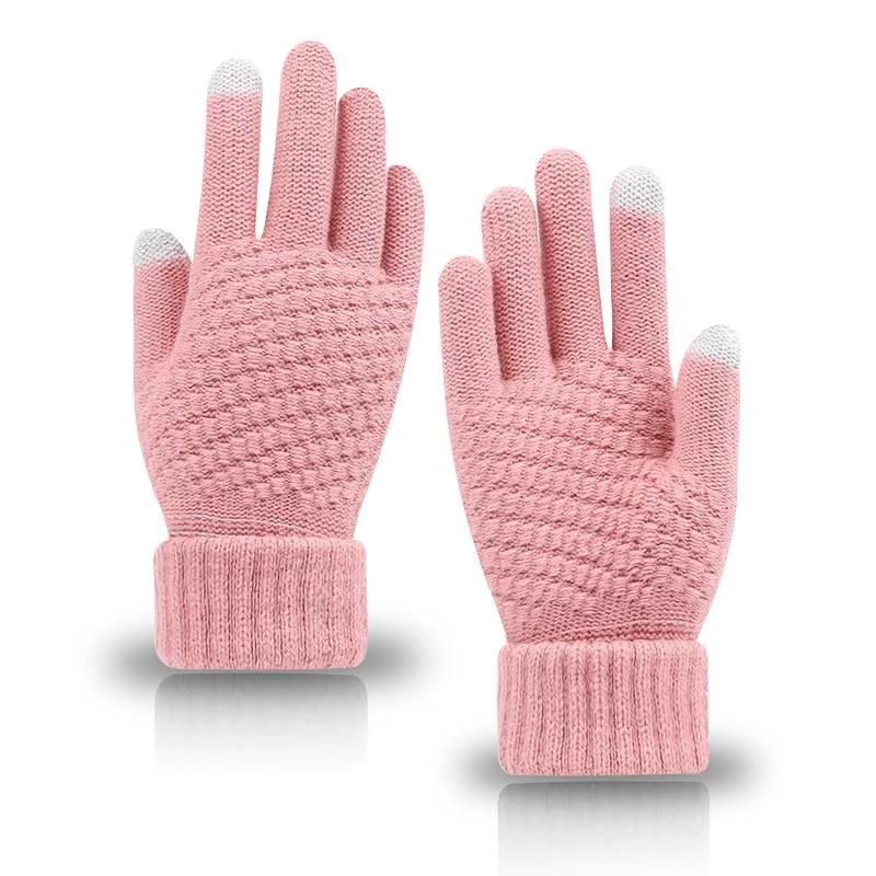 Winter Warme Gestrickte Handschuhe Touchscreen-Handschuhe für Mobiltelefone Winter Dick Warm Erwachsene Handschuhe für Männer Frauen.