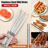 50Pcs Premium Stainless Steel BBQ Skewers Reusable Grill Kebab Sticks for Camping Travel Barbecue Events