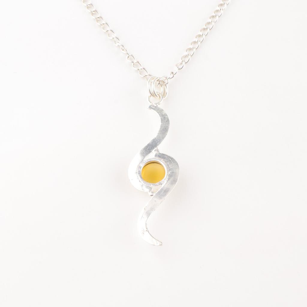 Gelber Katzenaugen-Edelstein 925 Sterlingsilber Schmuck Handgefertigt Stilvoller Anhänger PP-44-35