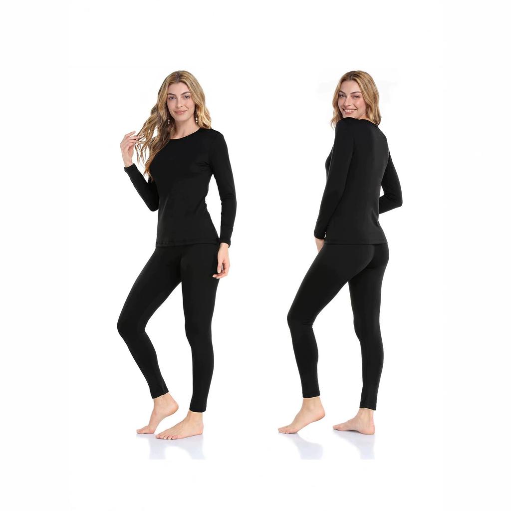 Europe and the United States popular autumn and winter thermal underwear set long-sleeved women's two pieces fleece lining fleece