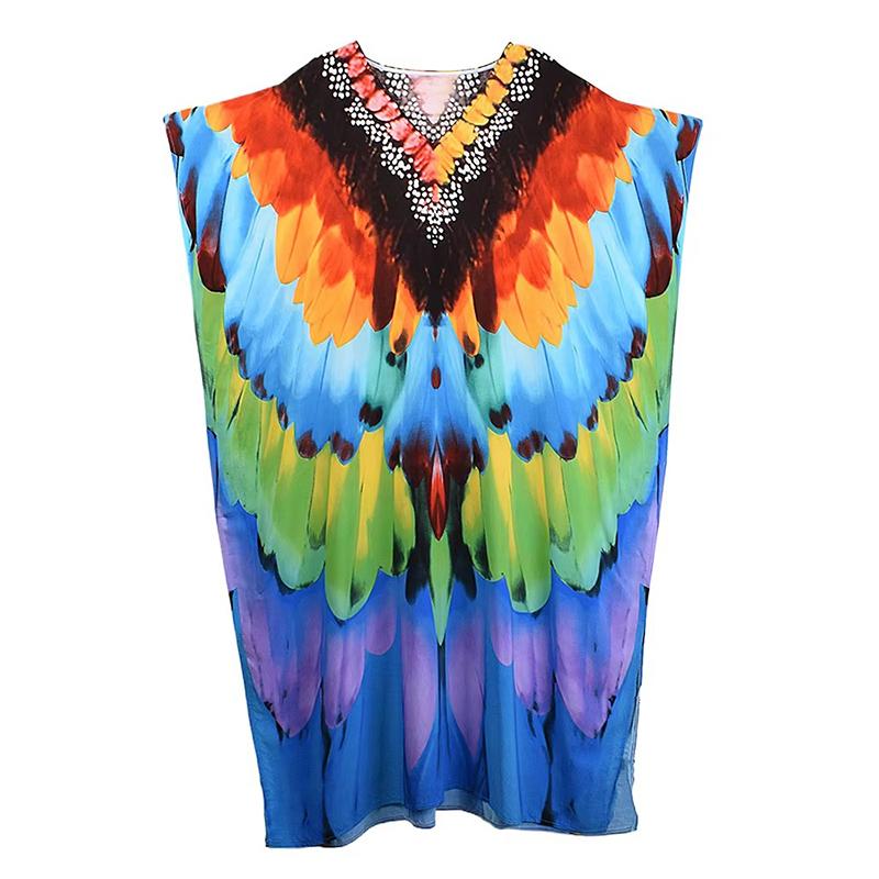 

XITAO V-neck Ankle-length Dress GJ1187 One Size синий