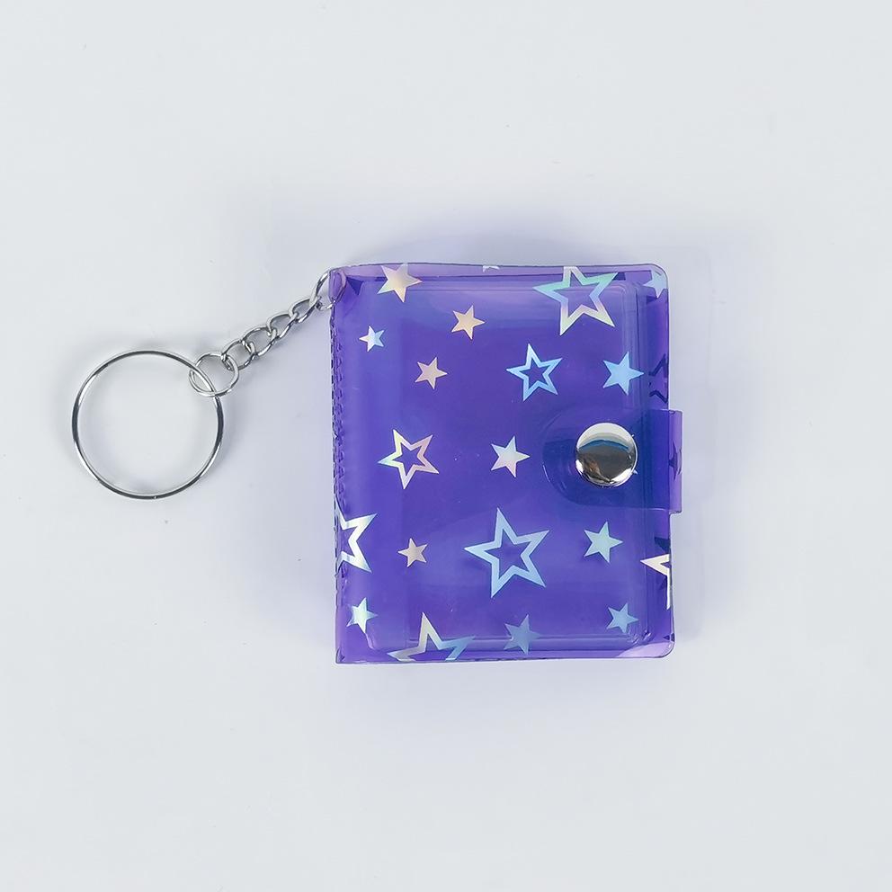 Mini 1-2 Inch Photo Album with Keychain and Stickers for Children's Memories