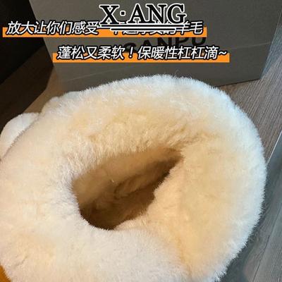 Corner Buckle Leather Wool Integrated Snow Boots Women's Velvet Thickened Thermal Cotton Shoes Thick-soled Non-slip Short Boots