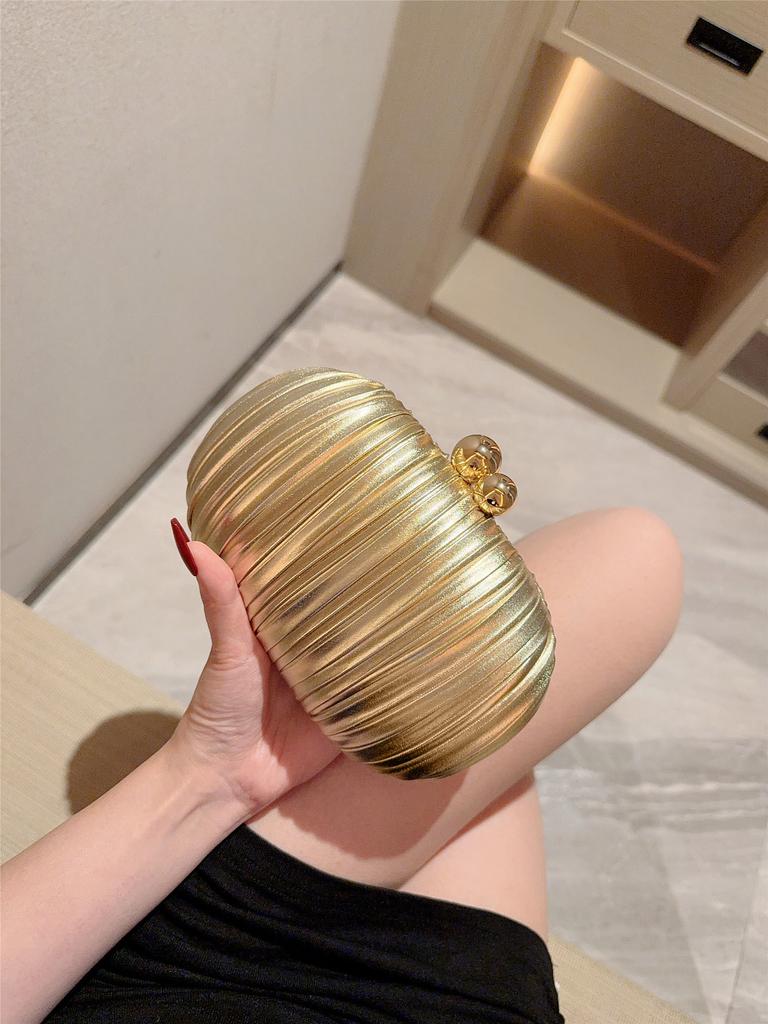 Gorgeous Oval Box Bag Clutch Bag Women's Banquet Evening Dress Clutch Bag with Cheongsam Wedding Chain Bag