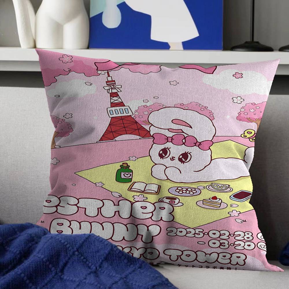 Cute Esther Bunny Rabbit Pillow Gift Home Office Decoration Pillow Bedroom Sofa Car Cushion CoverPillow Case