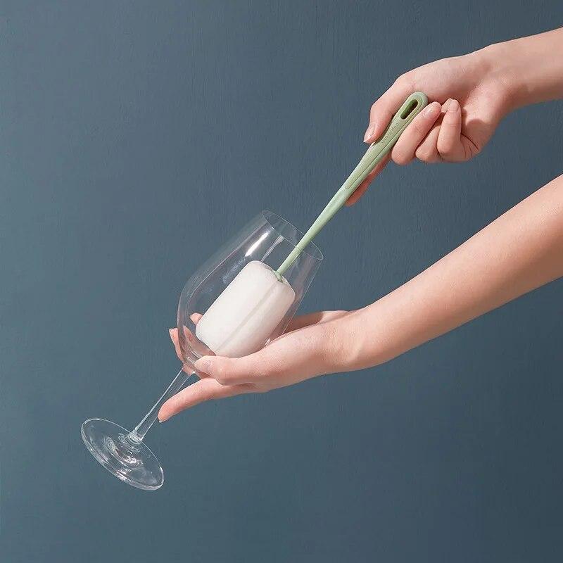 Tassenbürste, Tassenreinigung, Milchflaschenbürste mit langem Griff, kein toter Winkel, Entfernen von Teeflecken, Schwamm, kleine Bürste