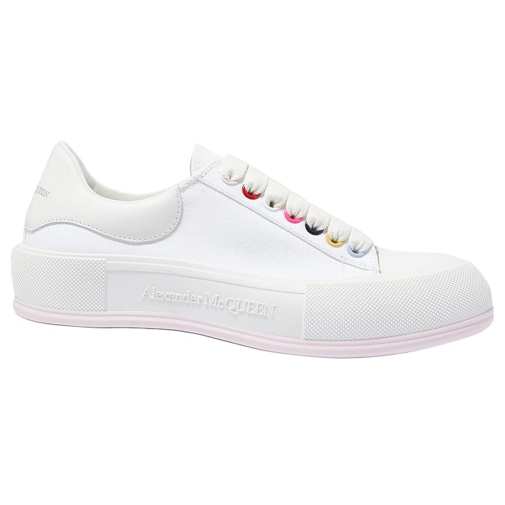 (WMNS) Alexander McQueen Deck Skate Plimsoll Lace Up 'White Multiclor' Women's 654593W4MVR9548