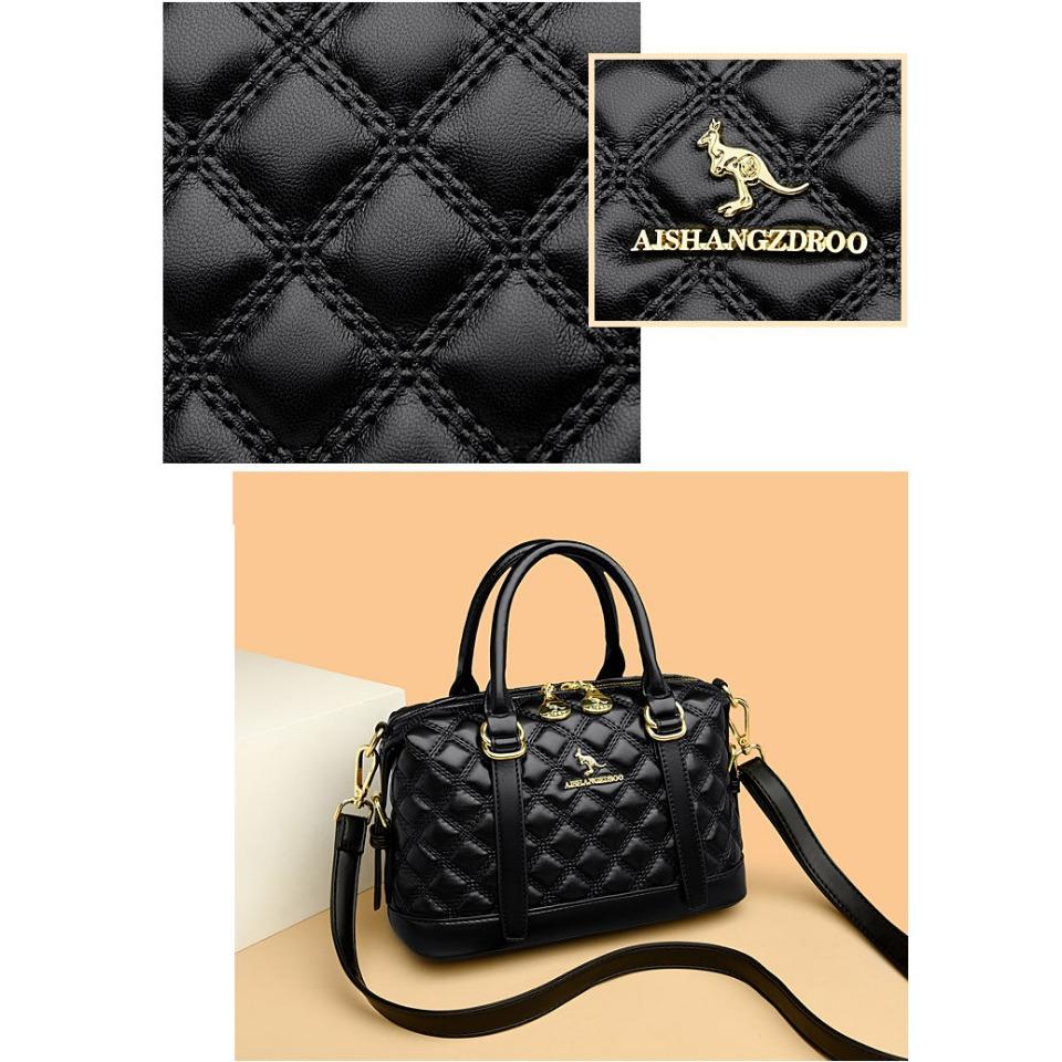 High Quality Soft Leather Women's Shoulder Bag Luxury Brand Tote Fashionable Ladies' Large Capacity Boston Bag