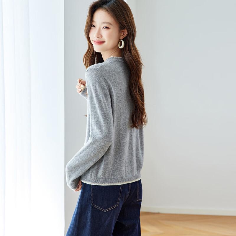 Srcr Women's 100% Cashmere Faux Two-Piece Sweater