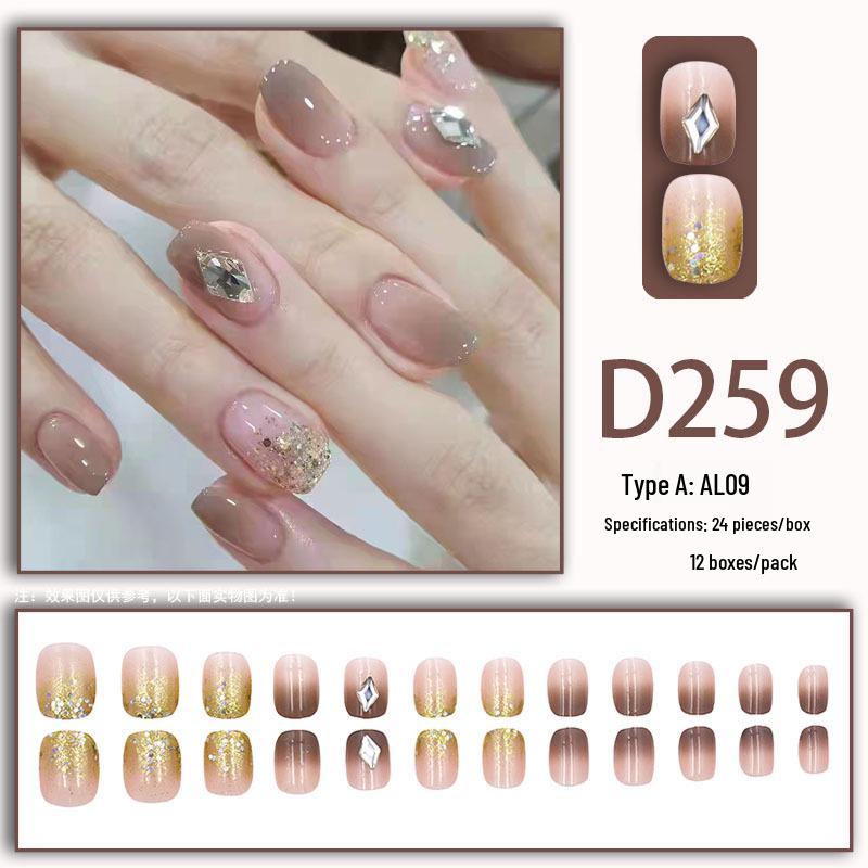 Sweet Fairy Detachable Press-On Nails: Cute Blush Translucent Finished Nails for Girls