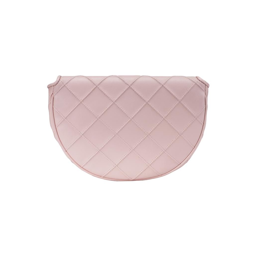 Tory Burch Fleming Diamond Quilted Leather Crescent Bag Chain Bag Shoulder Bag Tote Bag Mini Women Bags Light-Pink 143575-652