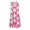 Women's Casual Fashionable Breathable Printed Tank Dress With Pockets And Split Hem