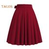 Women Mini Skirt High Waist Lace-up Bowknot Decor Short Skirt Solid Color A-Line Skate Skirt Leisure Daily Wear