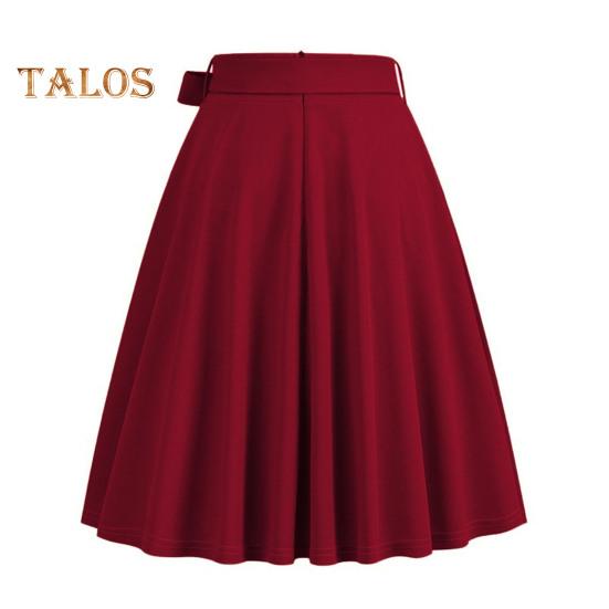Women Mini Skirt High Waist Lace-up Bowknot Decor Short Skirt Solid Color A-Line Skate Skirt Leisure Daily Wear