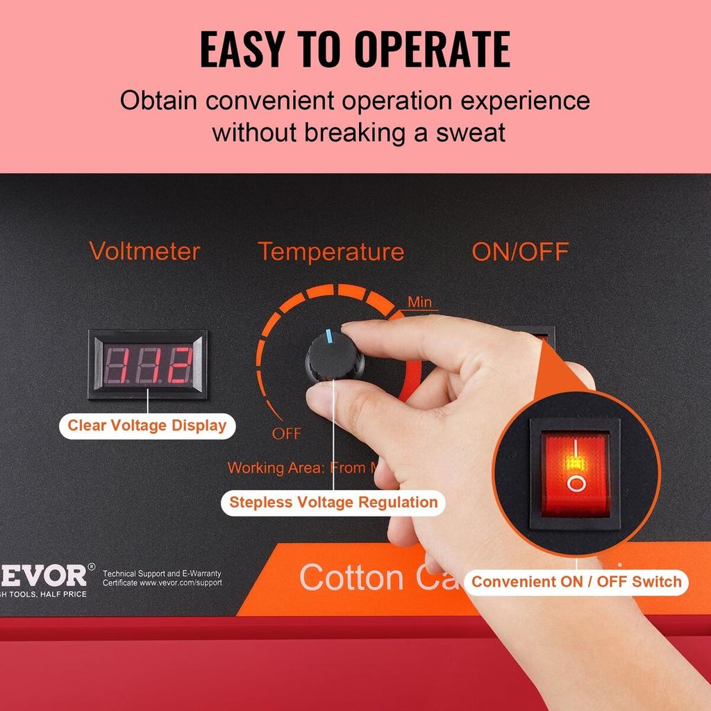 Electric Cotton Candy Machine, 1000W Candy Floss Maker, Commercial Cotton Candy Machine with Cover, Stainless Steel Bowl, and Sugar Scoop, Perfect for