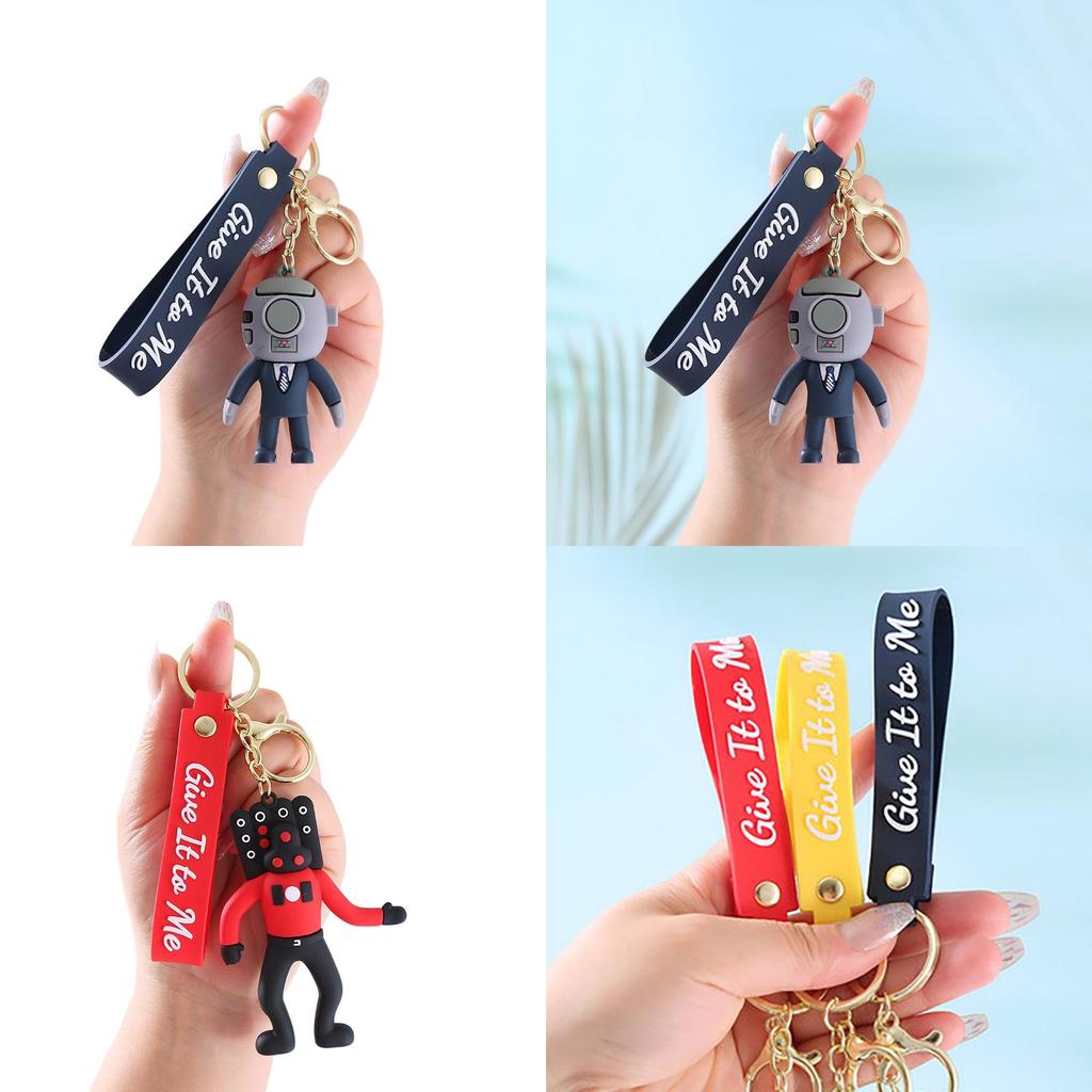 Skibidi Toilet Cartoon Keychain Bag Pendant Pvc Soft Gel Material For Car Souvenirs Wedding/birthday/graduation Gifts