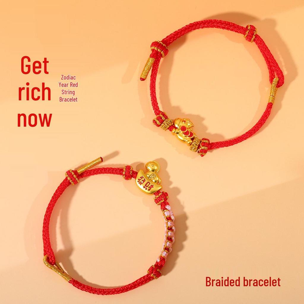 Year of the Horse Zodiac Bracelet - Red String Handmade Couples Charm for Men and Women, New Year Gift Jewelry