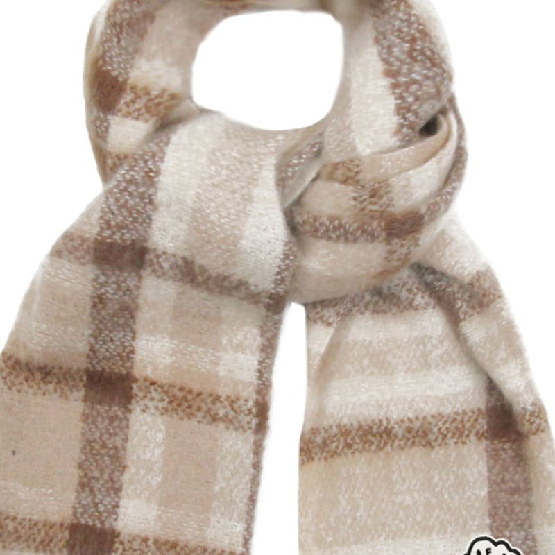 GRAVER [BAG&ACC] Cloud Embroidered Bold Check Muffler_Beige