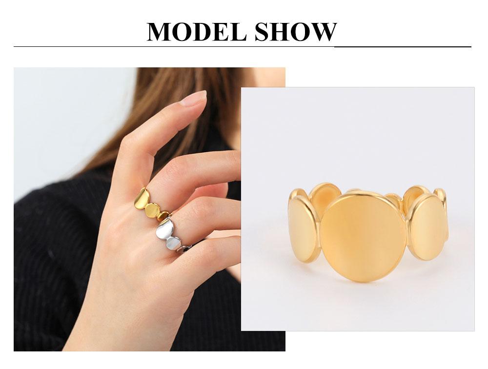 Cazador Open Geometric Round Circle Rings for Women Minimalism Stainless Steel Rings Gold Color Adjustable Wedding Jewelry Gift