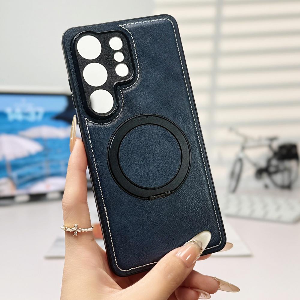 Business Leather Rotating Magnetic Stand Case For Samsung S26 Ultra S25 Plus S24 S23 S22FE A17 A56 A36 A26 A16 A55 A35 A15 Cover