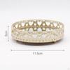 gold Mirror Jewelry Tray Display Stand Decorative Round Holder Plate for Bathroom