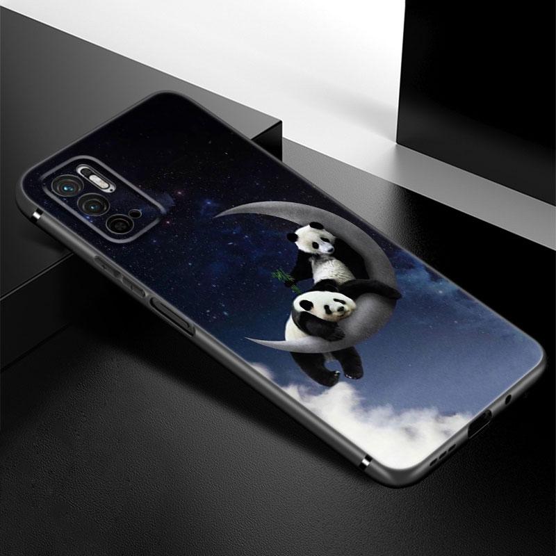 Panda Chinese Bear Phone Case For Xiaomi Redmi Note 7 8 9 10 Lite 11 11E 11T 12 Pro 11S 4G 10T 5G 8T 9S 10S Soft TPU Black Cover