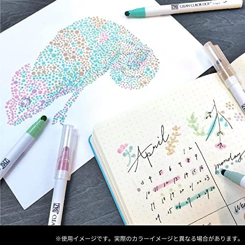 Kuretake Water-based Pen ZIG Clean Color Dot Single Mild Smoky Set TCSD-6100/6VB
