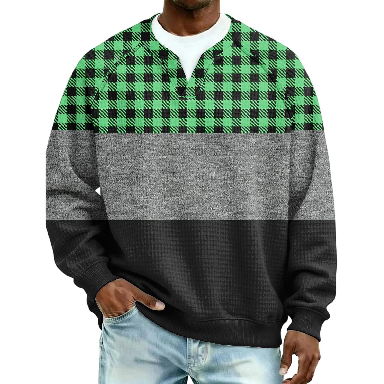 

Men S Outdoor Leisure V,Neck Waverg Long Sleeves Hoodie L зелений