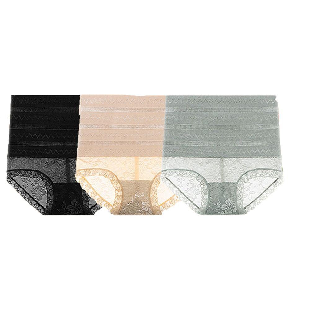 Wave Stripe Postpartum Body Shaper Lace Flower Tummy Control Underwear Butt Lifter Briefs Women