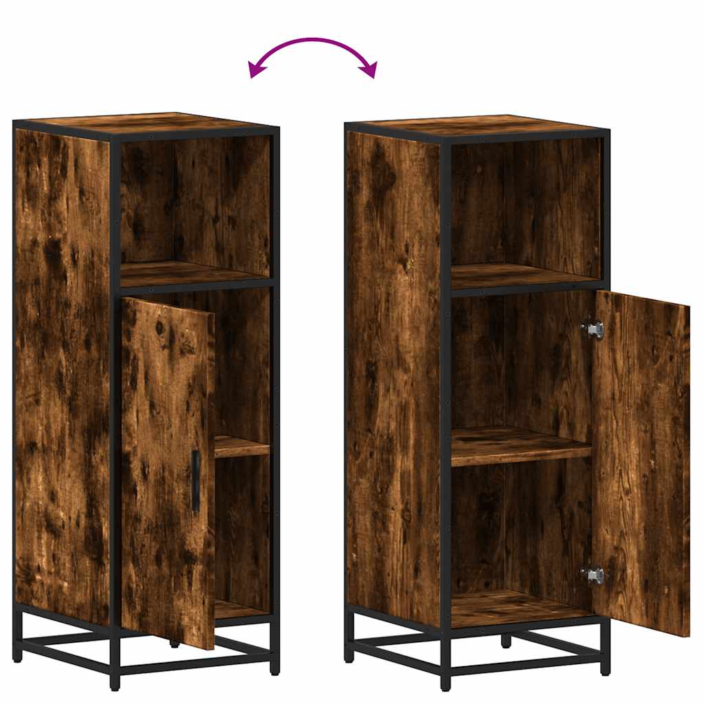 Bathroom Cabinet Smoked Oak 35 X 37.5 X 100 Cm Wood Based Panel